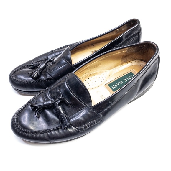 Cole Haan Black Leather Loafers with Tassels - Picture 5 of 7